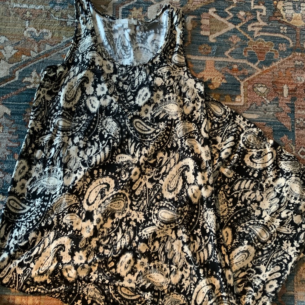 Paisley maxi dress black and cream